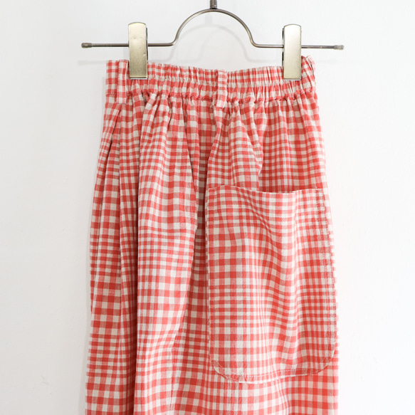 random check wide tuck pants (tomato) 10枚目の画像