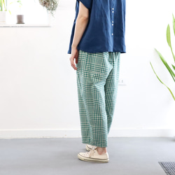 random check wide tuck pants (tomato) 13枚目の画像