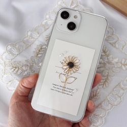 ひまわりのスマホケース　全機種対応　iPhoneケース 花柄 向日葵　クリアケース　iPhone14  iPhone13 4枚目の画像