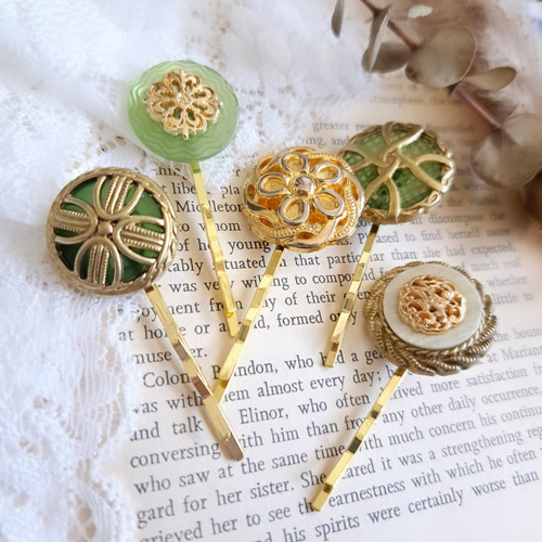 セルロイド アイボリー 花形ヘアピンセット レトロロマン 和装 ビンテージ セルロイド アイボリー 花形ヘアピンセット レトロロマン 和装