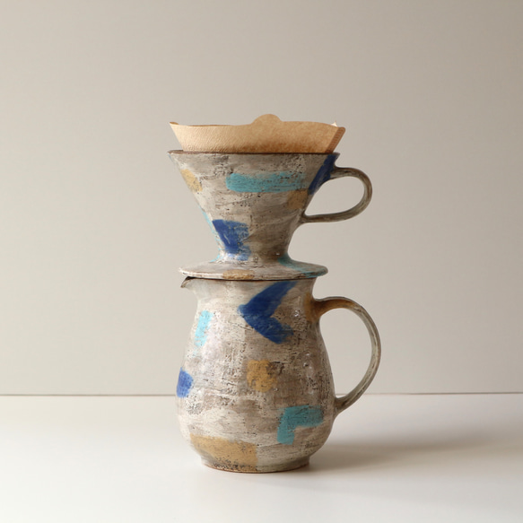 コーヒードリッパー＆ピッチャー 1点もの 『てんてん』 陶器 ドリップ