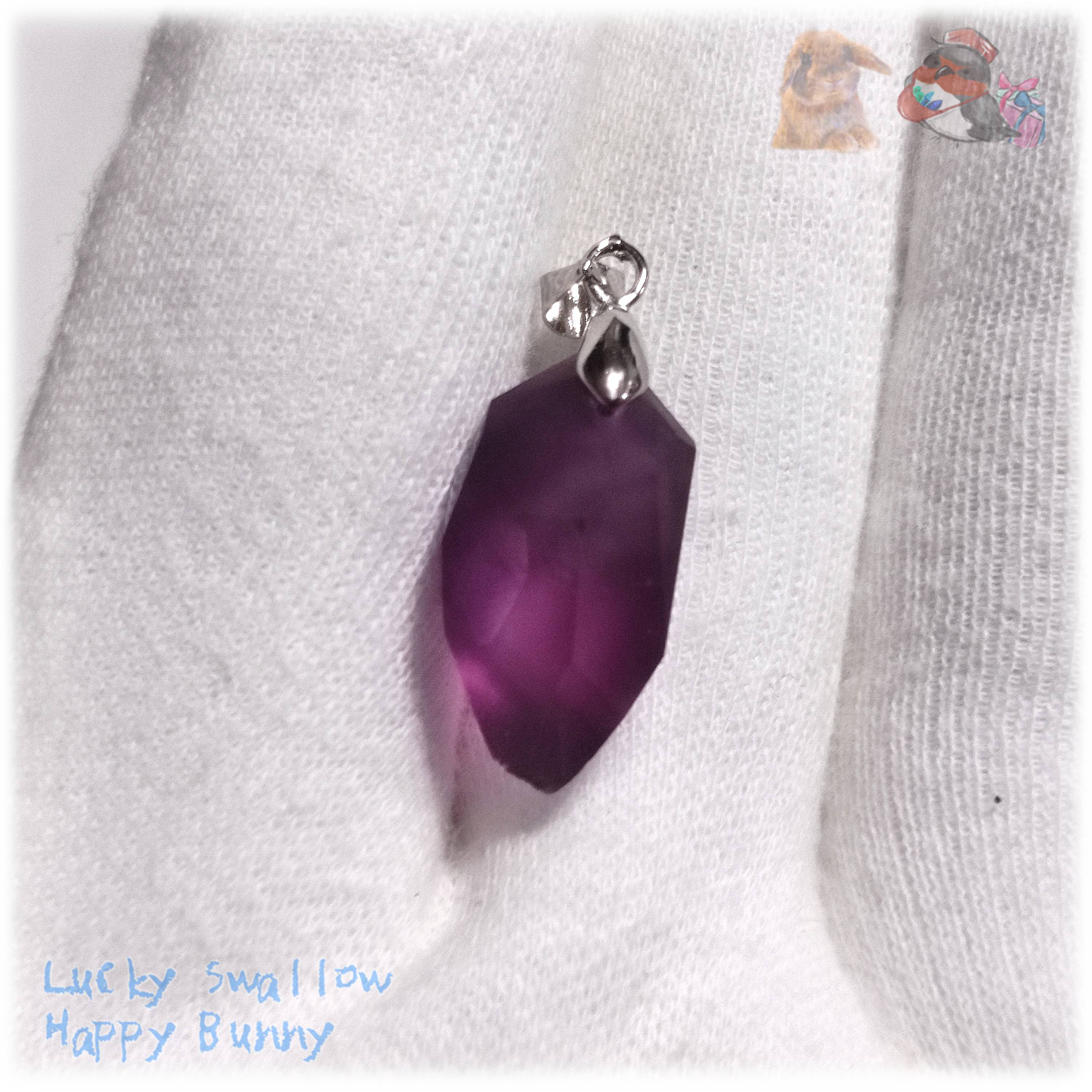 リバーシブル　2WAY　ロシア産　パープルフローライト　ペンダント　ネックレス No.5739