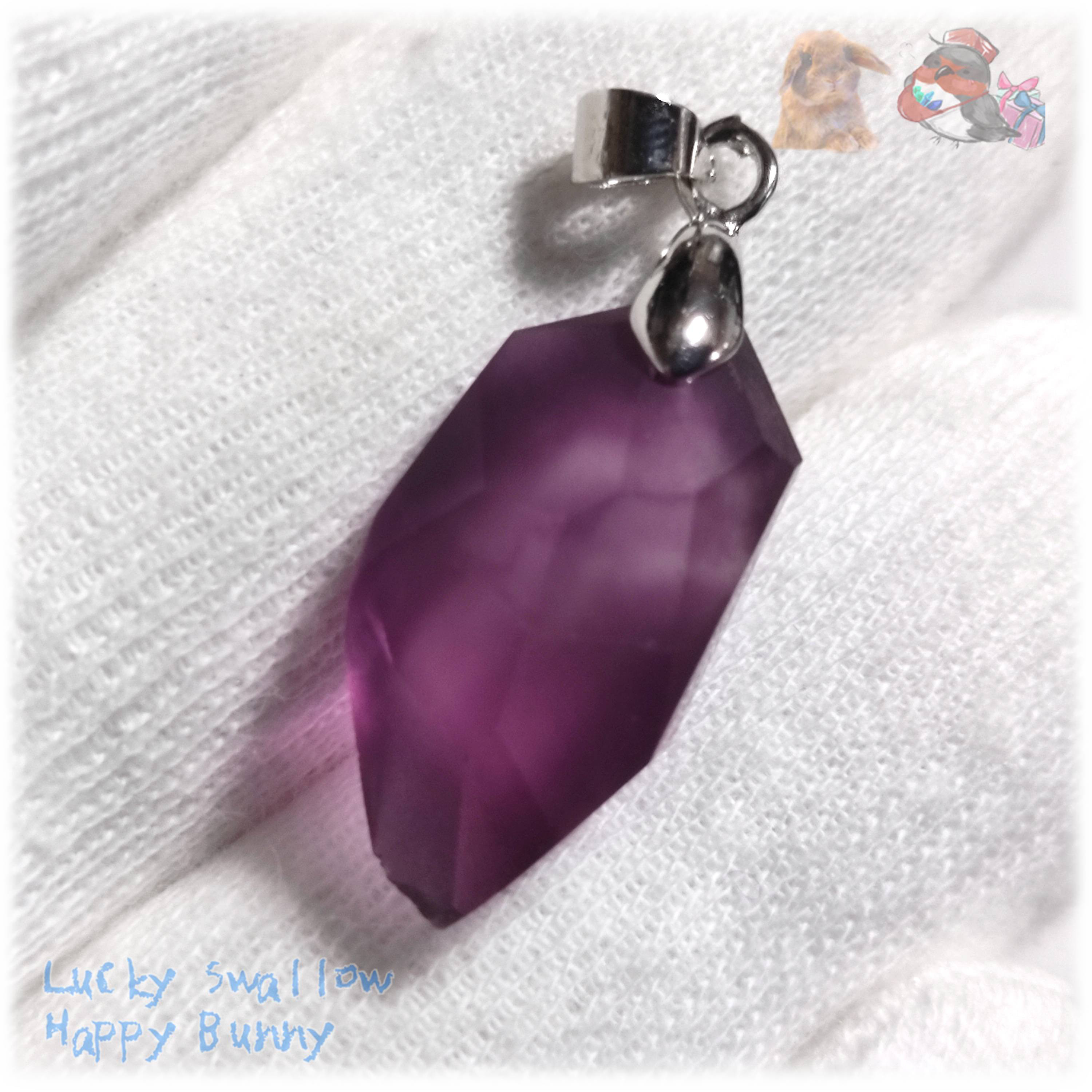リバーシブル　2WAY　ロシア産　パープルフローライト　ペンダント　ネックレス No.5739