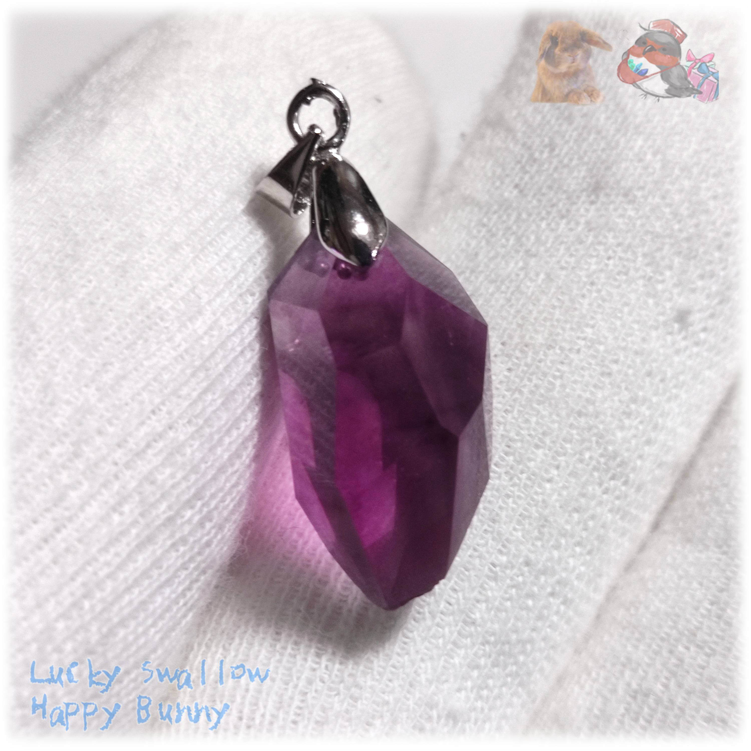 リバーシブル　2WAY　ロシア産　パープルフローライト　ペンダント　ネックレス No.5739