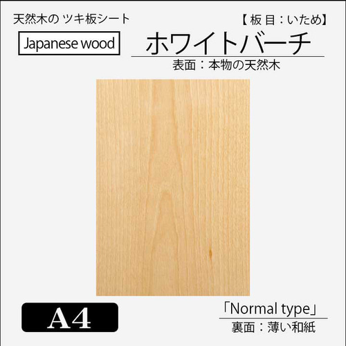 天然木シート「ホワイトバーチ」A4サイズ 木材・板 banshokai 通販