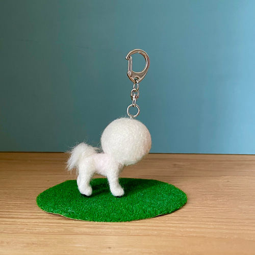 サマーカットビションキーホルダー ビションフリーゼ 羊毛フェルト