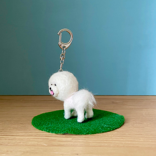 サマーカットビションキーホルダー ビションフリーゼ 羊毛フェルト