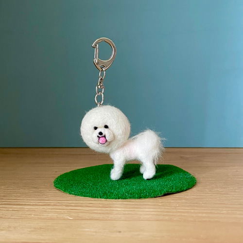 サマーカットビションキーホルダー ビションフリーゼ 羊毛フェルト