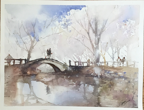 ひょうたん池の春 井の頭公園 吉祥寺 東京 春 サクラ 桜 池 空