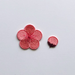 梅 つぼみセット 刺繍シール ワッペン 4枚目の画像
