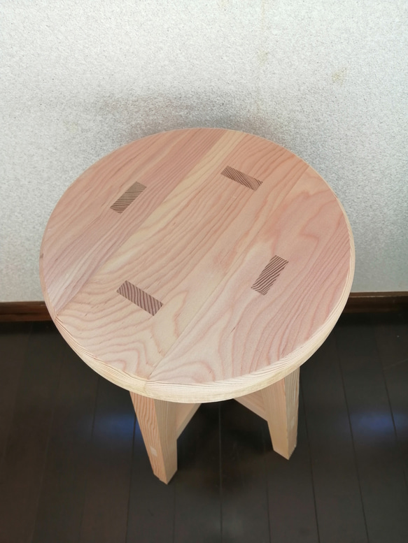 木製スツール　高さ25cm　丸椅子　stool 5枚目の画像