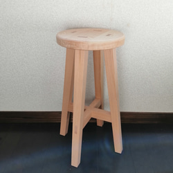 木製スツール　高さ25cm　丸椅子　stool 1枚目の画像