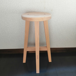 木製スツール　高さ25cm　丸椅子　stool 2枚目の画像