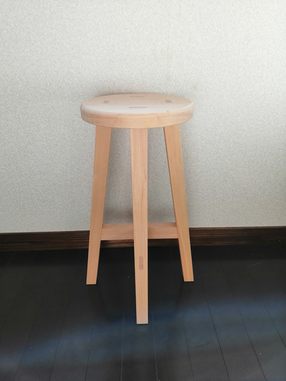 木製スツール　高さ25cm　丸椅子　stool 2枚目の画像