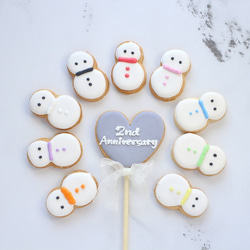 【 snow man 9枚＋ハートプレート1枚】クッキーセット 1枚目の画像