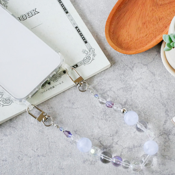 スマホストラップ/iPhoneケースとビーズストラップ/全機種対応