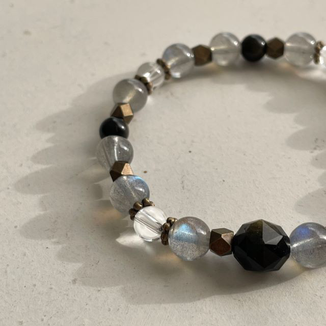 ＜魂と手をとりあう＞ ラブラドライト＆ゴールデンシャインオブシディアン