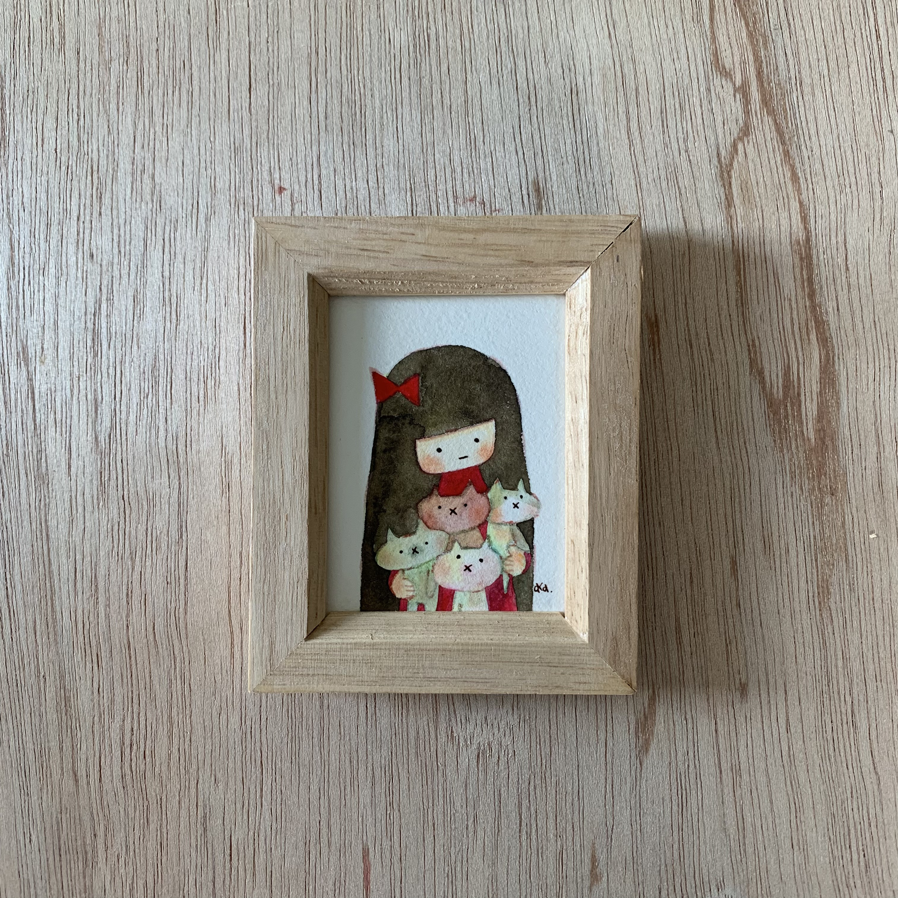 「猫時間」ミニ額　原画