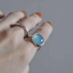 Blue chalcedony　Bezel setting ring　ブルーカルセドニー リング　 15枚目の画像