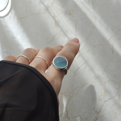 Blue chalcedony　Bezel setting ring　ブルーカルセドニー リング　 12枚目の画像