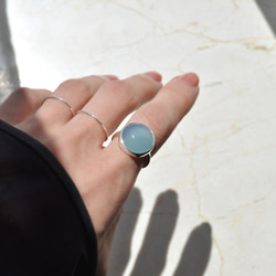 Blue chalcedony　Bezel setting ring　ブルーカルセドニー リング　 13枚目の画像