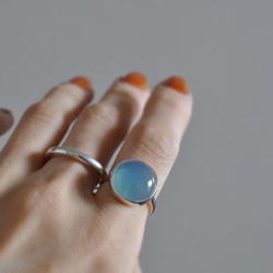 Blue chalcedony　Bezel setting ring　ブルーカルセドニー リング　 14枚目の画像