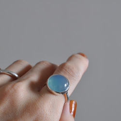 Blue chalcedony　Bezel setting ring　ブルーカルセドニー リング　 16枚目の画像