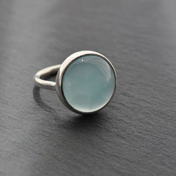 Blue chalcedony　Bezel setting ring　ブルーカルセドニー リング　 8枚目の画像