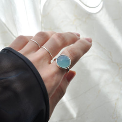 Blue chalcedony　Bezel setting ring　ブルーカルセドニー リング　 2枚目の画像