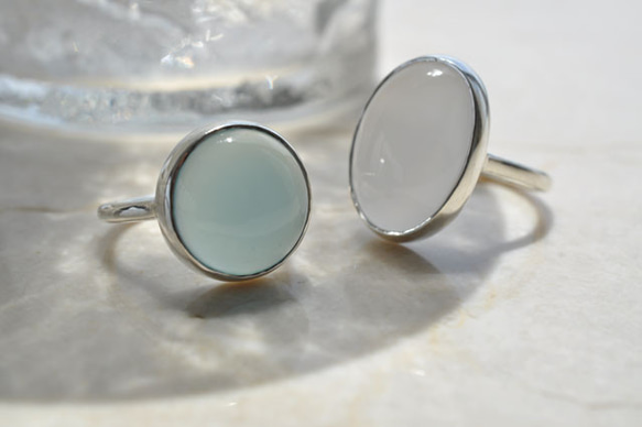 Blue chalcedony　Bezel setting ring　ブルーカルセドニー リング　 17枚目の画像