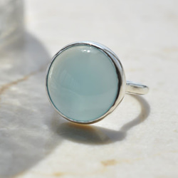 Blue chalcedony　Bezel setting ring　ブルーカルセドニー リング　 3枚目の画像