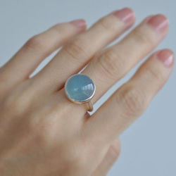 Blue chalcedony　Bezel setting ring　ブルーカルセドニー リング　 9枚目の画像