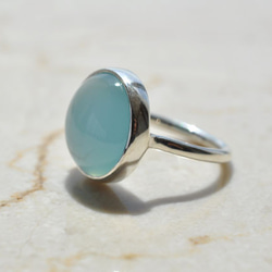 Blue chalcedony　Bezel setting ring　ブルーカルセドニー リング　 4枚目の画像