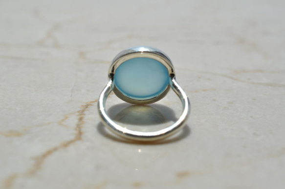 Blue chalcedony　Bezel setting ring　ブルーカルセドニー リング　 7枚目の画像