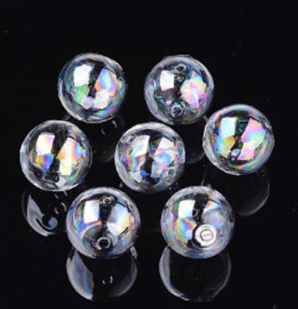 10個　ガラスドームビーズ　クリアカラー　12×11mm 2穴 1枚目の画像