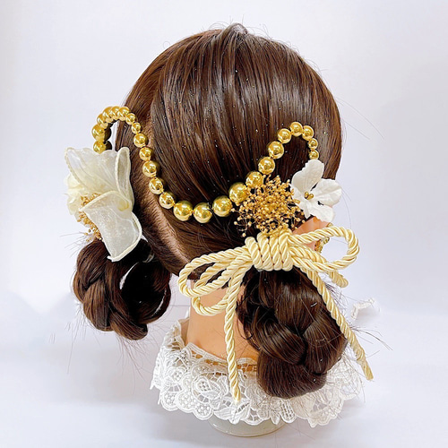 成人式 髪飾り 成人式髪飾り ゴールド ボールチェーン 卒業式 七五三