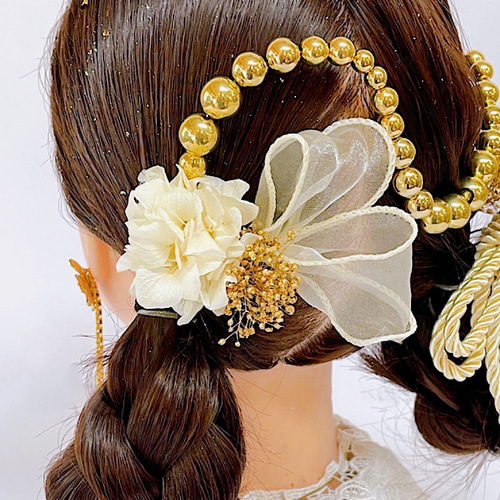 成人式 髪飾り 成人式髪飾り ゴールド ボールチェーン 卒業式 七五三