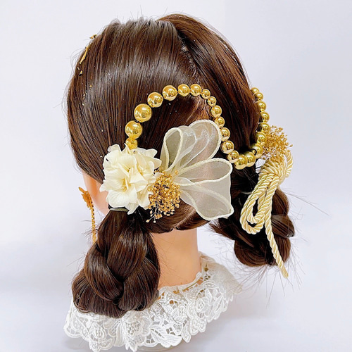 成人式 髪飾り 成人式髪飾り ゴールド ボールチェーン 卒業式 七五三