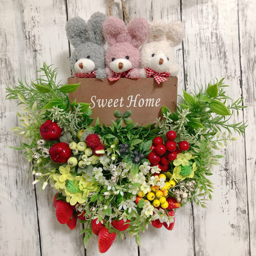 フラワーリース約30cm ボタニカル風