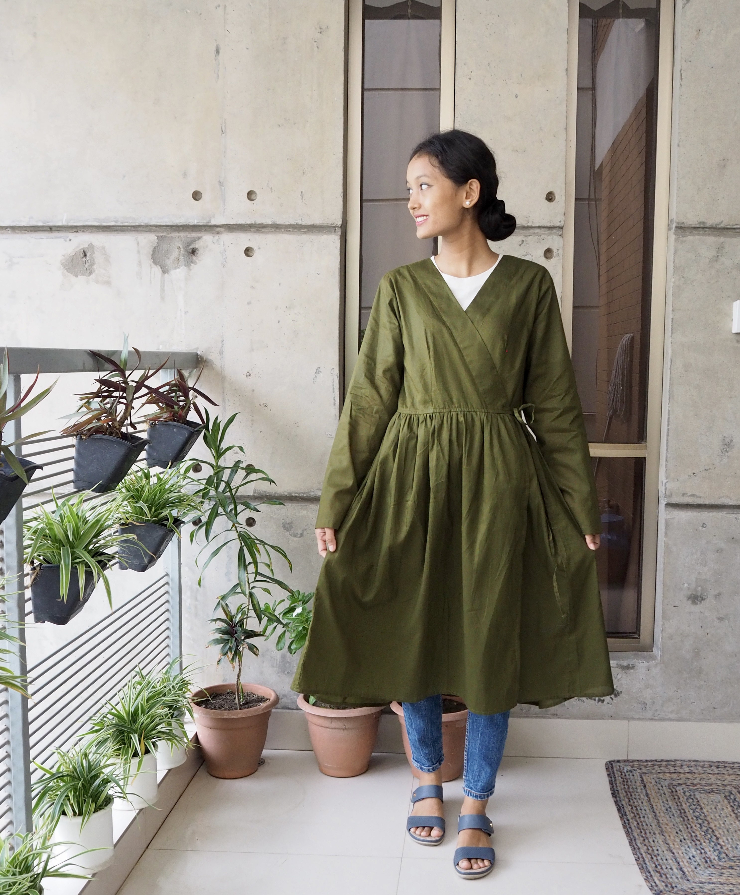 コットンカシュクールワンピース（羽織）モスリンコットン