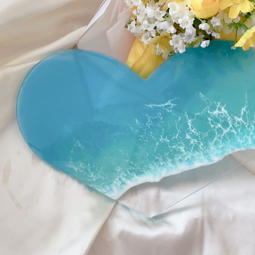 エポキシレジンの海、海レジン、レジンアート、ハートの海です その他