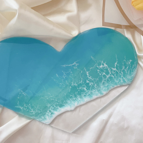 エポキシレジンの海、海レジン、レジンアート、ハートの海です その他