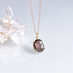 九月誕生石：秋冬棕藍寶石單石項鍊，14kgf，防過敏，生日禮物 第1張的照片