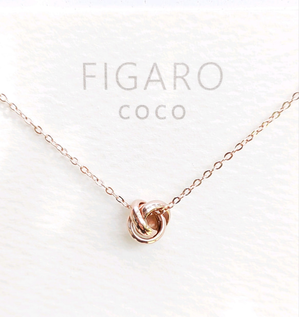 【FIGARO coco】つけっぱなしOK♡プチトリニティ(ピンクゴールド)ネックレス/サージカルステンレス/316L 1枚目の画像