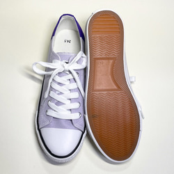可愛雙色低幫運動鞋，色彩細膩（薰衣草色 x 深紫色）22.0cm〜24.5cm 第6張的照片