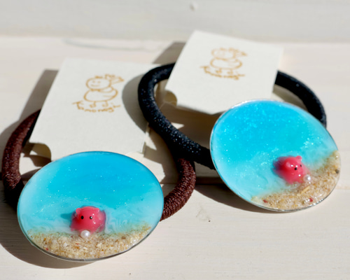 送料無料 陸にやってきためんだこ ヘアゴム ／ レジン アクセサリー