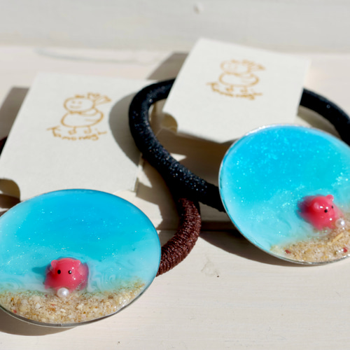 送料無料 陸にやってきためんだこ ヘアゴム ／ レジン アクセサリー