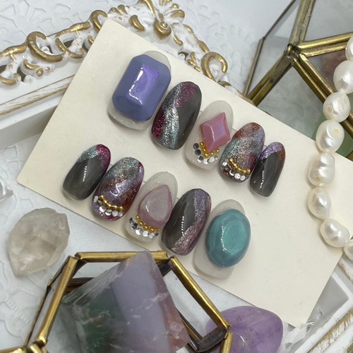 サイズオーダー♡宝石風×マグネットネイルチップ size order