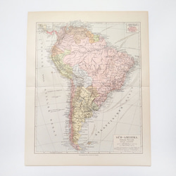 南米 南アメリカの政治概要地図 アンティークマップ 古地図