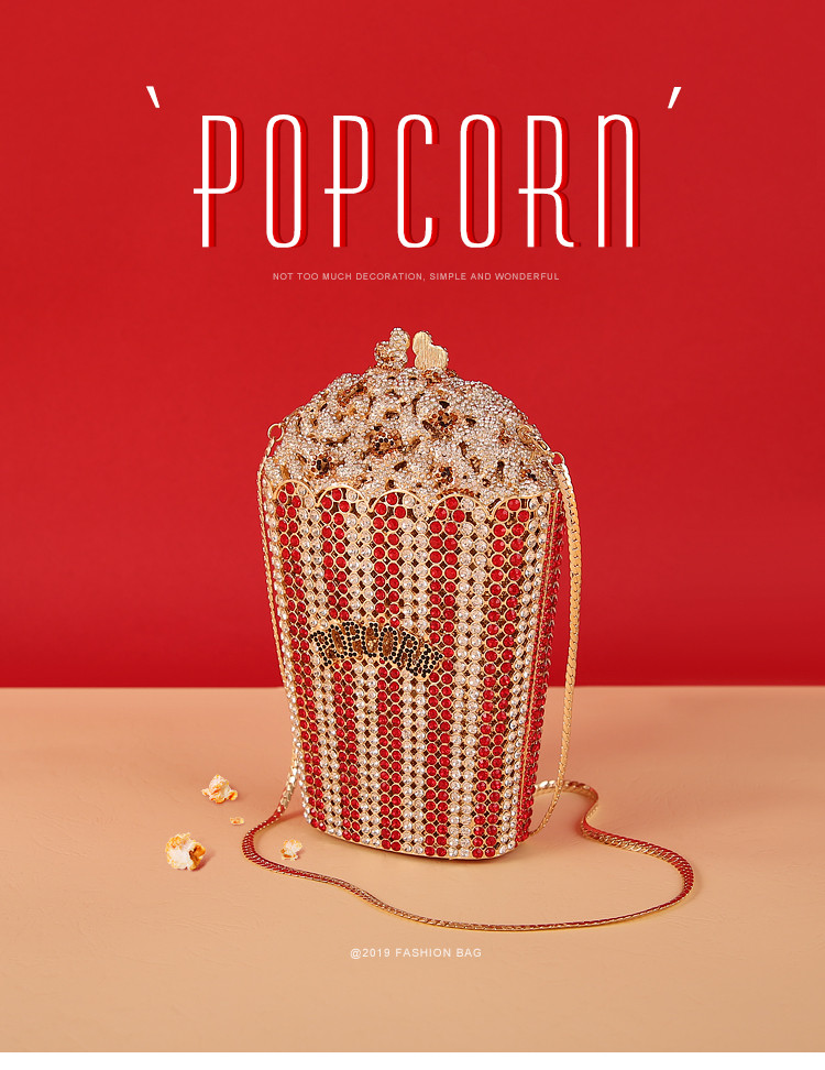 ポップコーン・キュート・ポップコーン・ダイヤモンド・クラッチ・バッグ・バンケット・バッグ・ショルダーバッグ